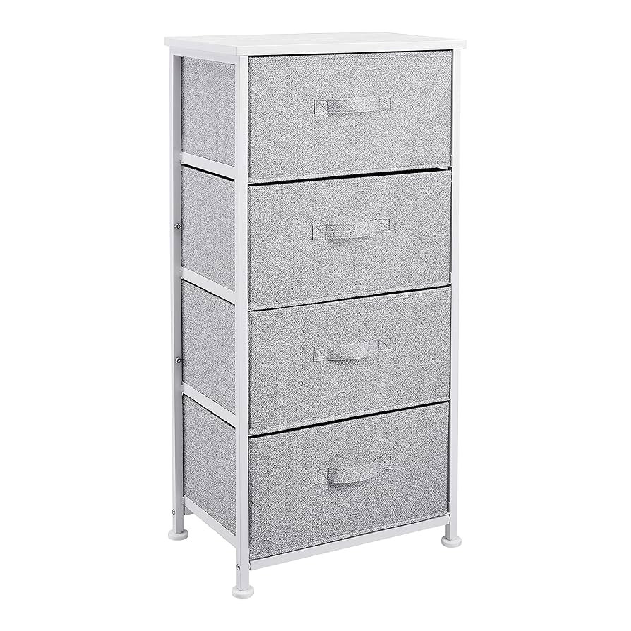 Amazon Basics Fabric 4-Drawer Storage Organizer Unit for Closet, White | Amazon (US)