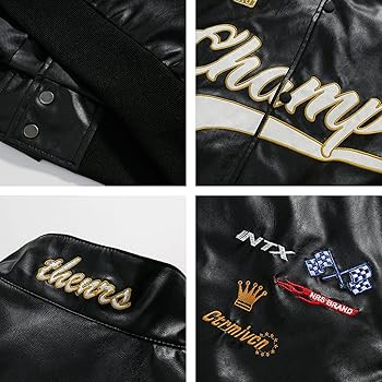 Aelfric Eden Mens Faux Leather Varsity Jacket Vintage Racing Motorcycle Graphic Bomber Jackets Ov... | Amazon (US)