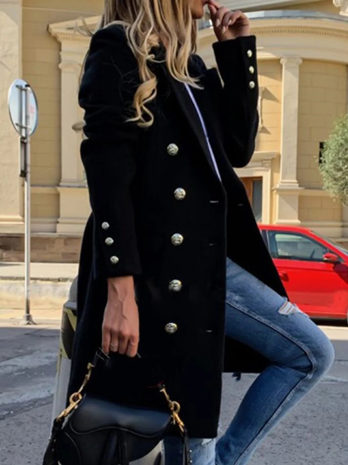 Lapel Collar Long Sleeve Plain Thicken Micro-Elasticity Loose Coat For Women | Noracora US