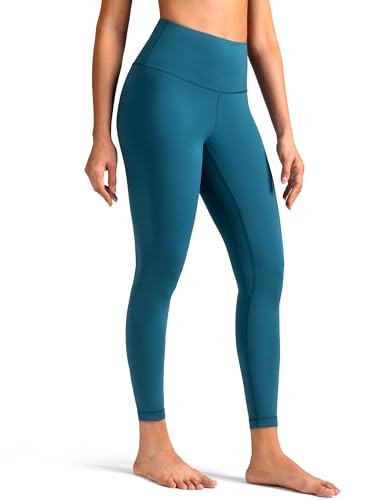 Colorfulkoala Women's High Waisted Tummy Control Workout Leggings 7/8 Length Ultra Soft Yoga Pants 25" (S, Dark Teal) | Amazon (US)
