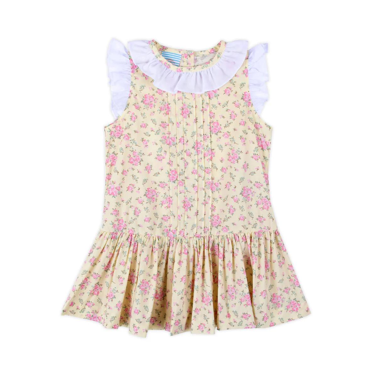 Fluffy Bunny Yellow Floral Ruffle Collared Dress | Classic Whimsy