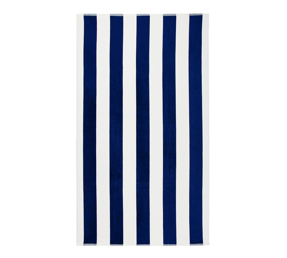Chambray Classic Awning Striped Beach Towel | Pottery Barn (US)