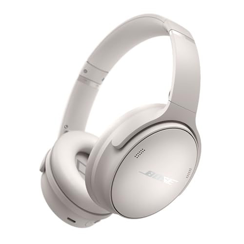 Bose QuietComfort Headphones - Wireless Bluetooth Headphones, Active Over Ear Noise Cancelling and Mic, USB-C Charging, Deep Bass, Up to 24 Hours of Playtime, White Smoke | Amazon (US)