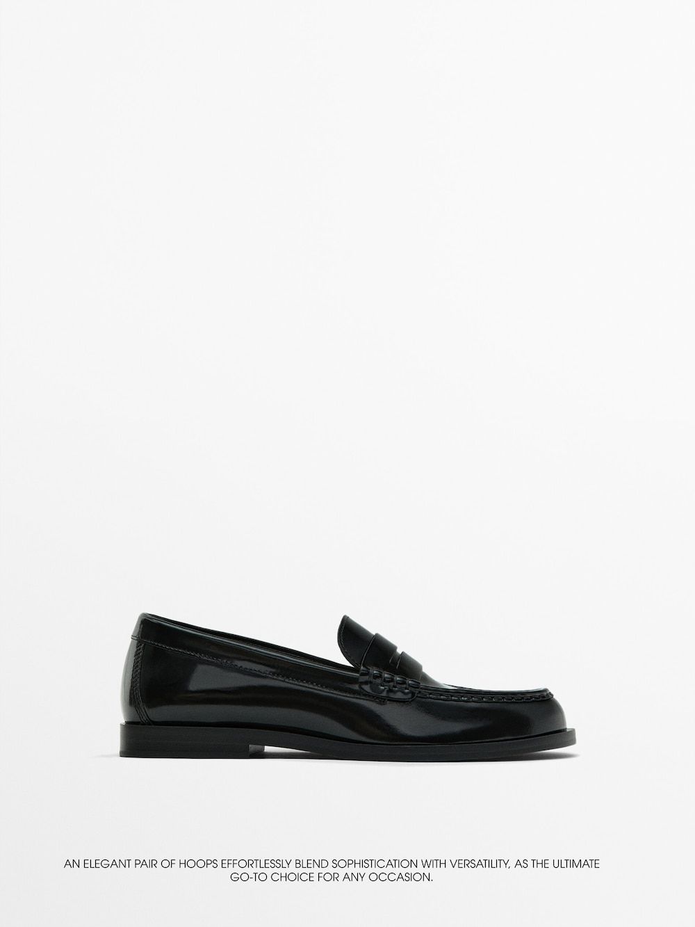 Leather penny loafers | Massimo Dutti UK