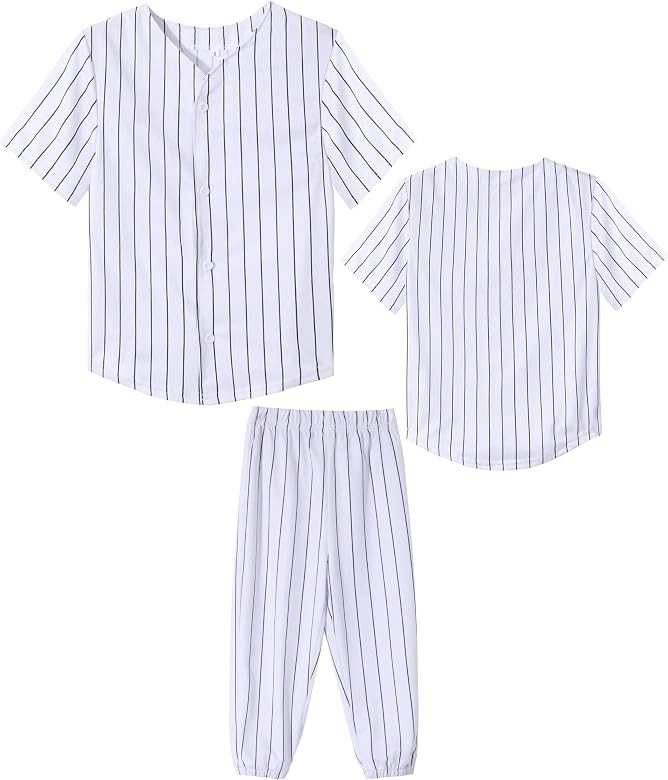 Toddler Boys Baseball Pants Set 2 Pieces Striped Baseball Jersey Pans Outfit Kids Sports Jogger S... | Amazon (US)