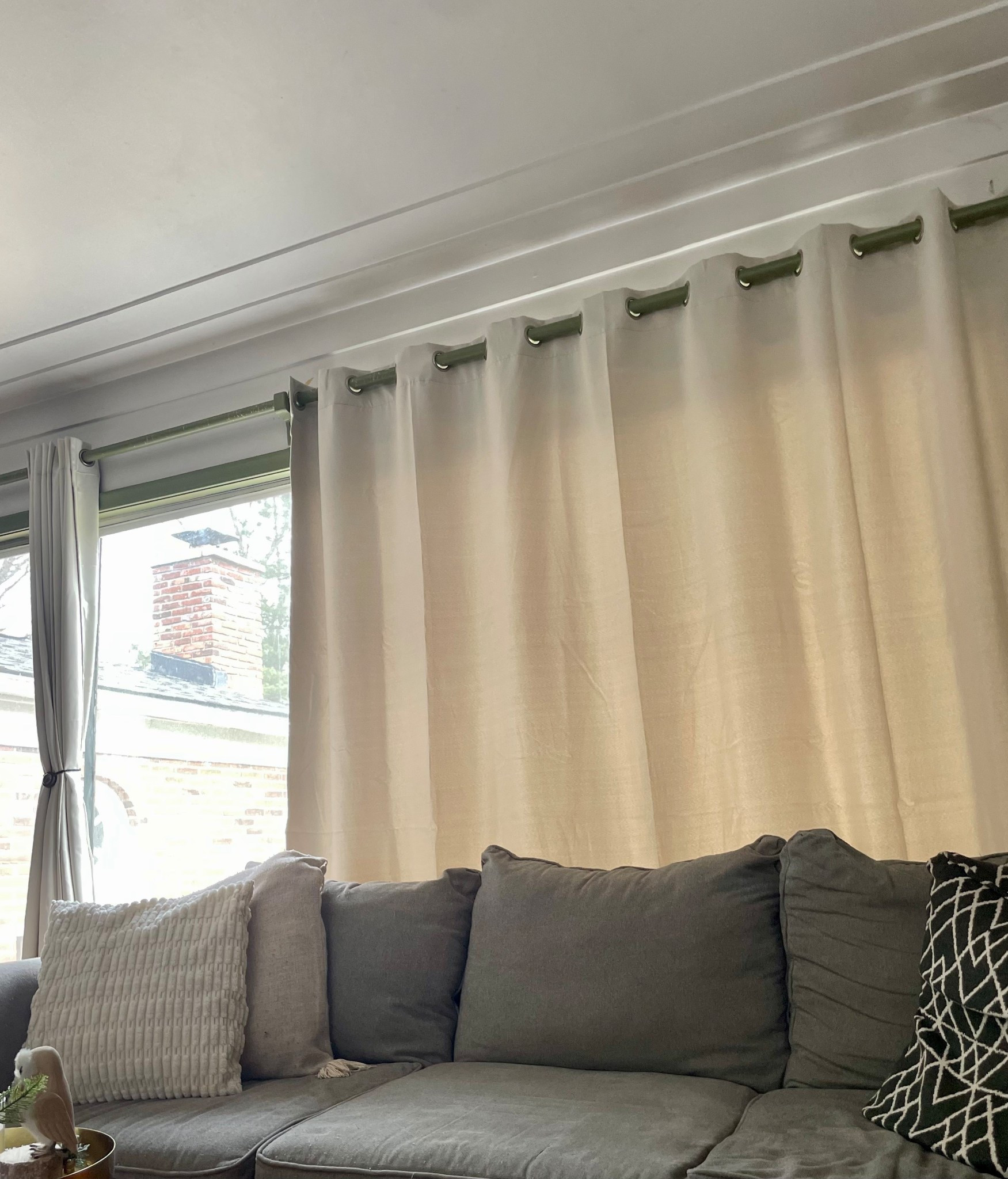 After 8 years 5 of which involved kittens the curtains got an upgrade.

Blackout Patio Curtains 100 x 96 Inches ivory/cream shade.

#LTKSaleAlert #LTKHome