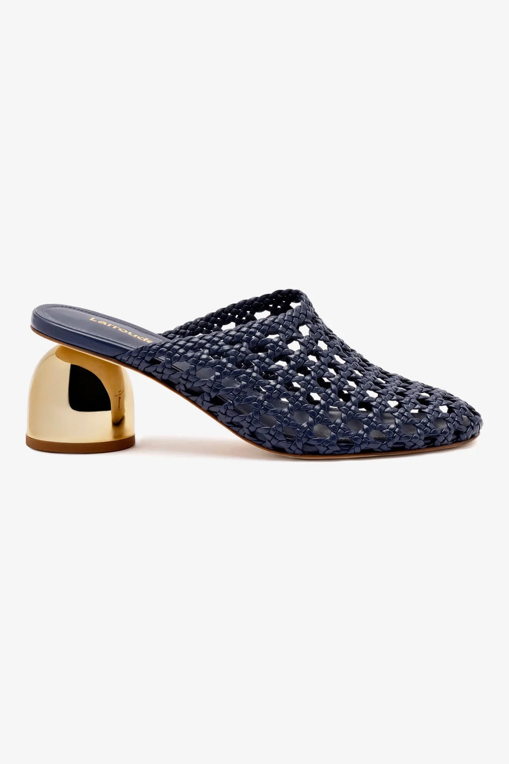 Dew Drop Macrame Mule In Navy Leather | Larroude