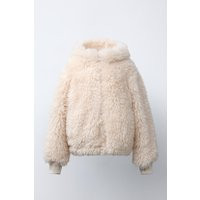Zara - Faux Fur Ski Collection Jacket In Ecru - 12-13 Years (156 Cm) - Kids | Zara UK