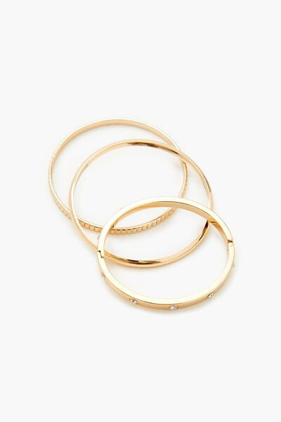 Rhinestone Hinge Bangle Bracelet Set | Forever 21