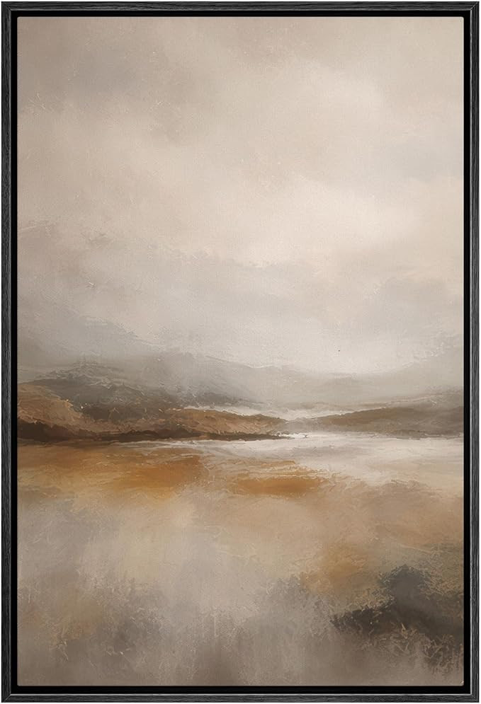 SIGNWIN Framed Canvas Print Wall Art Soft Neutral Abstract Landscape Minimal Earth Tone Illustrat... | Amazon (US)