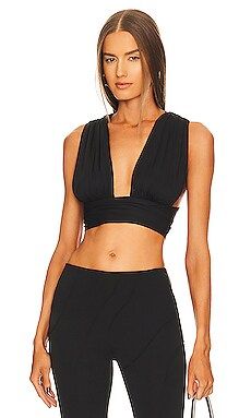 Michael Costello x REVOLVE Alaina Wrap Top in Black from Revolve.com | Revolve Clothing (Global)