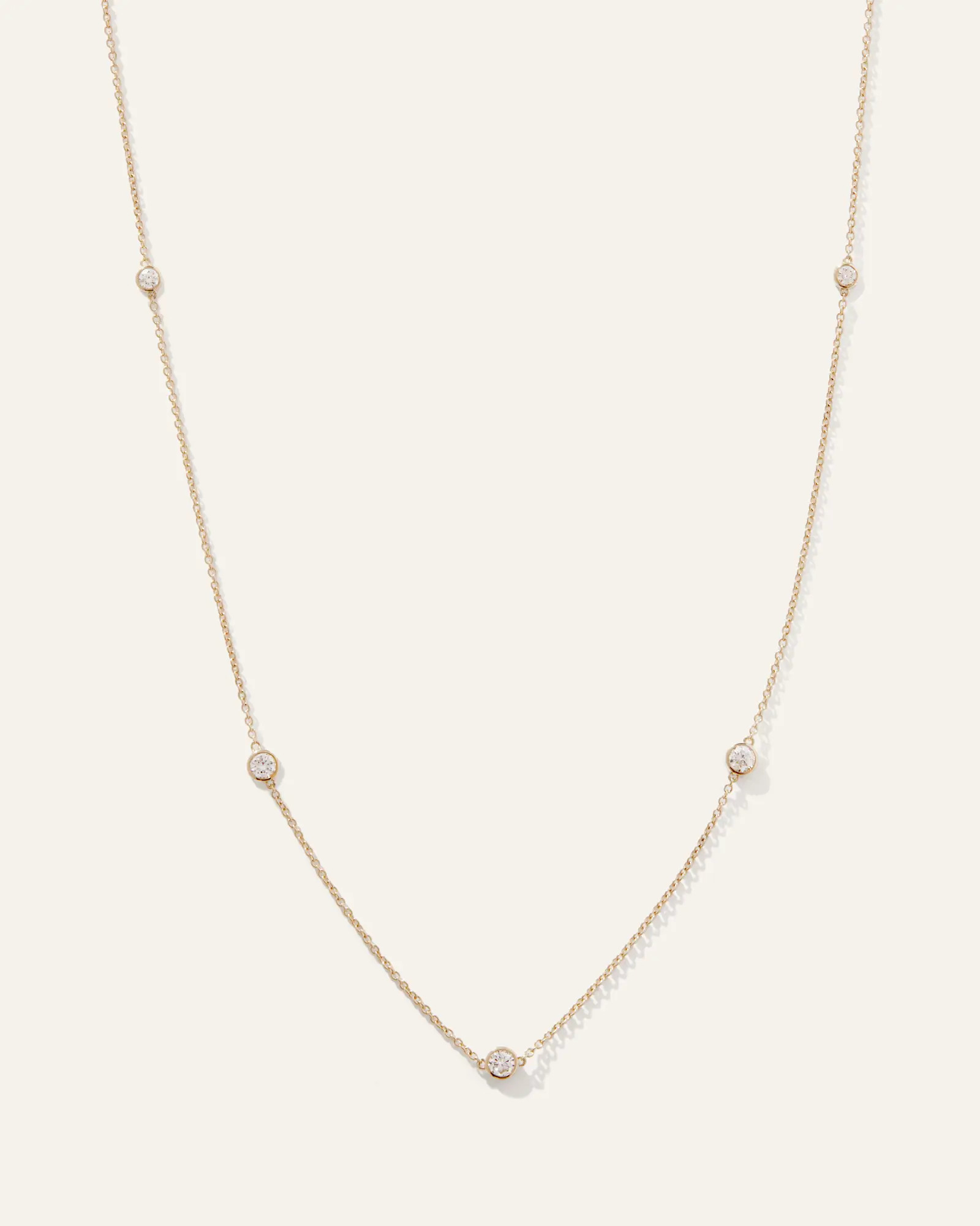 14K Gold Diamond Bezel Station Necklace | Quince