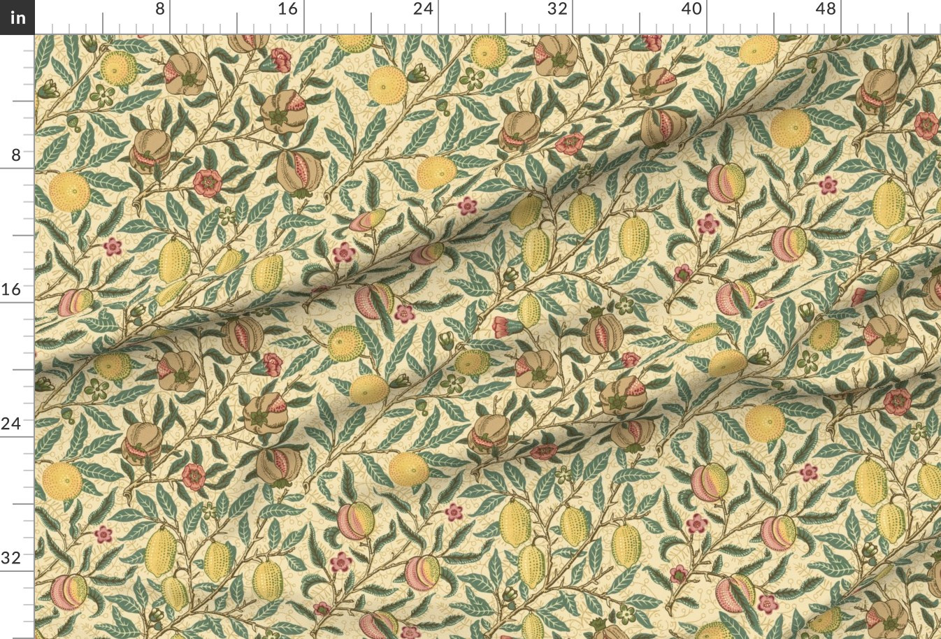 Fabric in FRUIT IN COTTAGE CURTAIN - WILLIAM MORRIS | Spoonflower