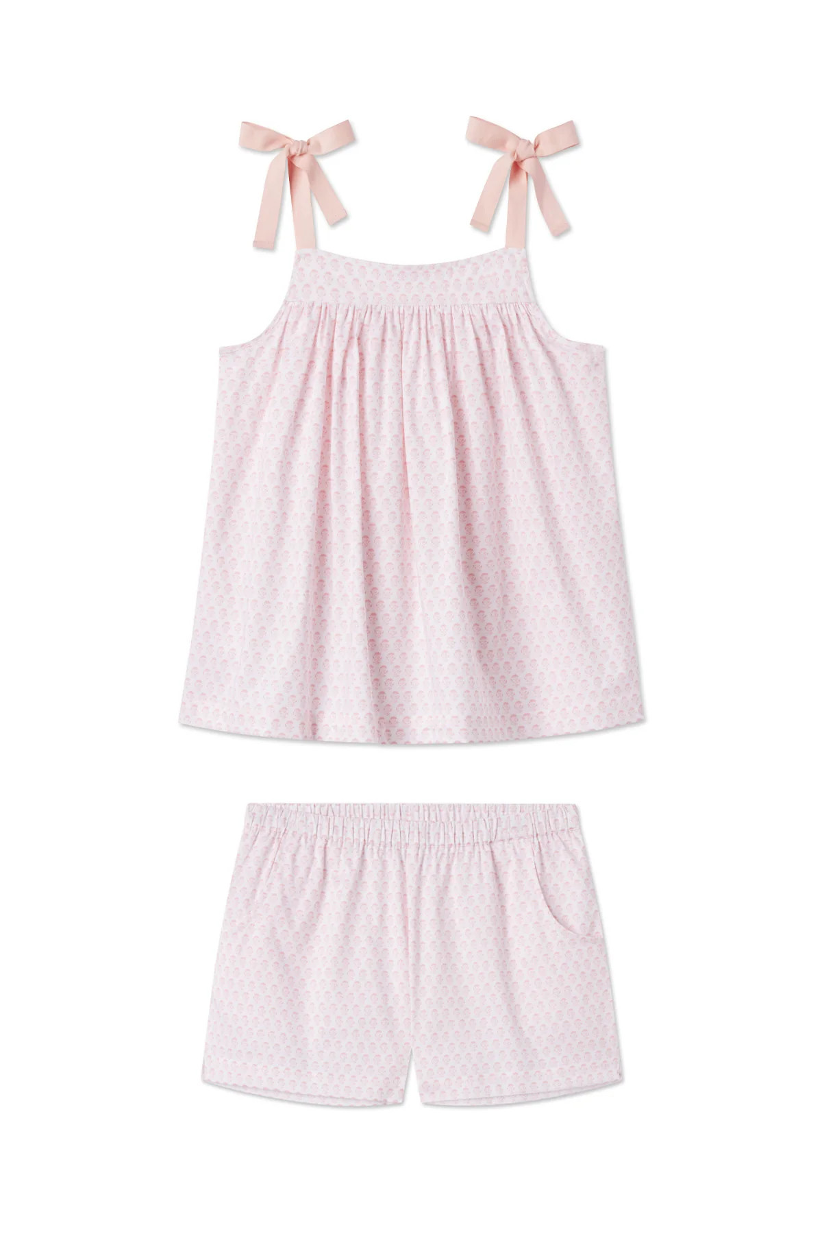 Day Shorts Set in English Rose Blockprint | Lake Pajamas