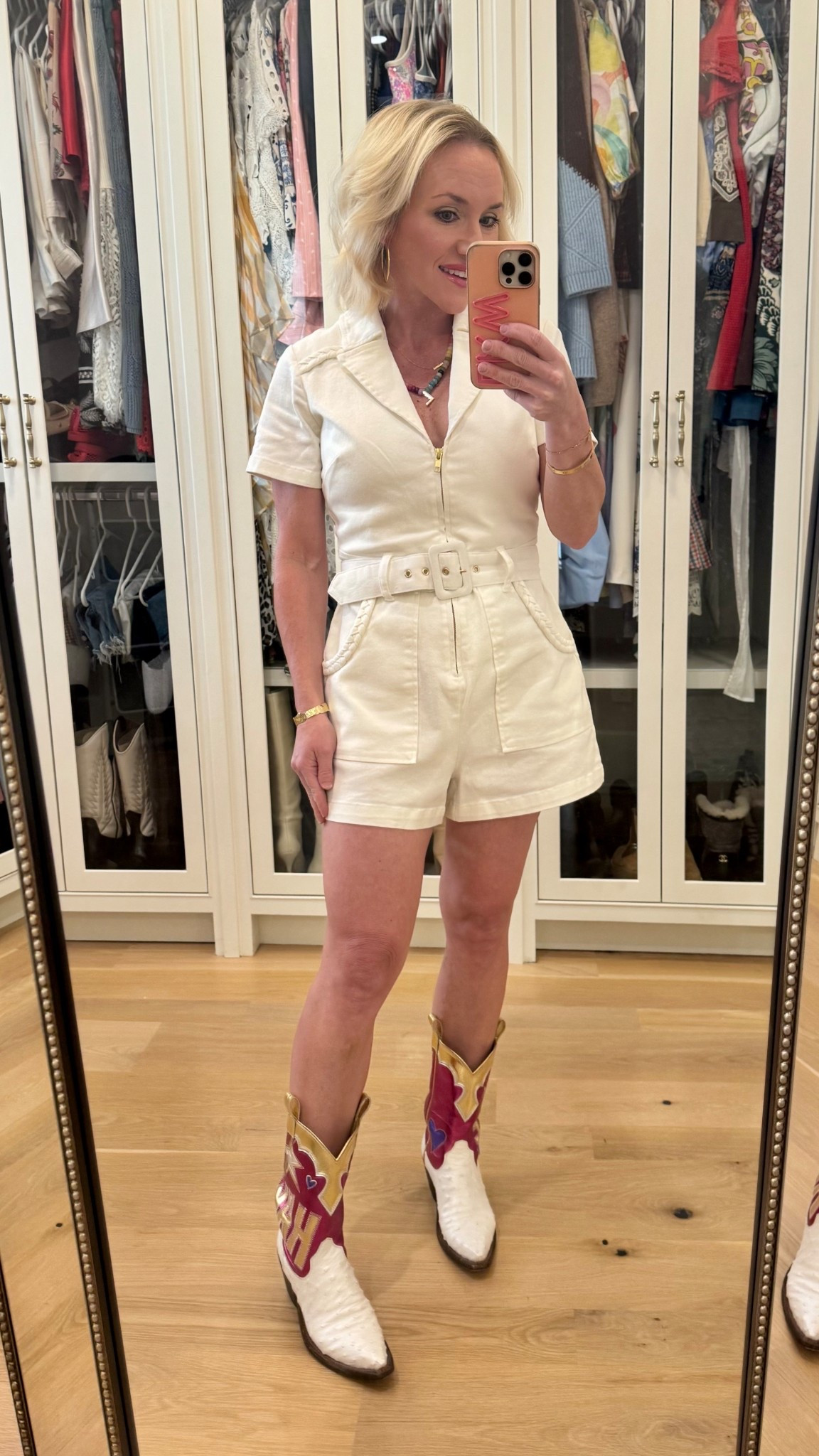 Show me your mumu romper. Size small. Country concert look. Denim romper. White denim romper. Petite style. Country festival 

#LTKootd #LTKPetite #LTKFestival
