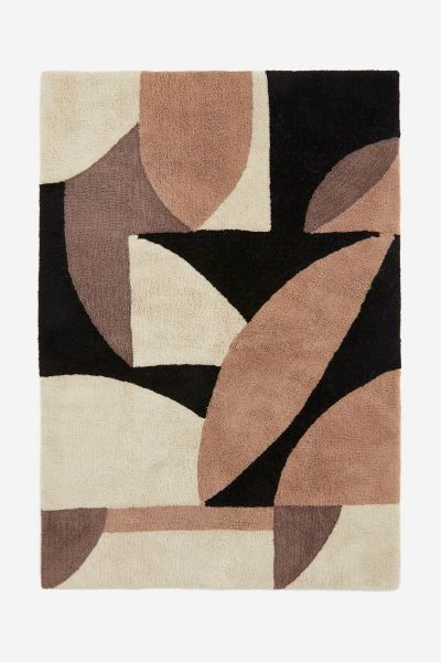 Wool-blend Rug - Dark red/patterned - Home All | H&M US | H&M (US + CA)