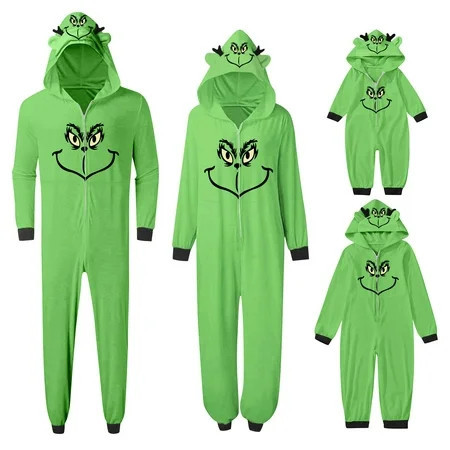 Christmas Pajamas for Family Skin-friendly Matching Family Outfits Grinch Hood Christmas Pjs for Family Perfect Holiday Outfits for the Whole Family | Walmart (US)