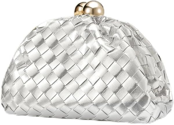 Gold Clutch Purses for Women, Woven Evening Handbags, Formal Dumpling Bag | Amazon (US)