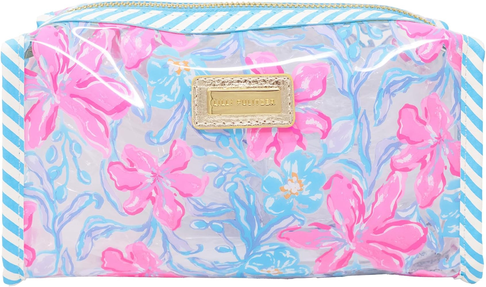 Lilly Pulitzer PVC Zipper Pouch, Cute Pencil Case for Adults, Travel Toiletry Bag, Small Pouch Ba... | Amazon (US)