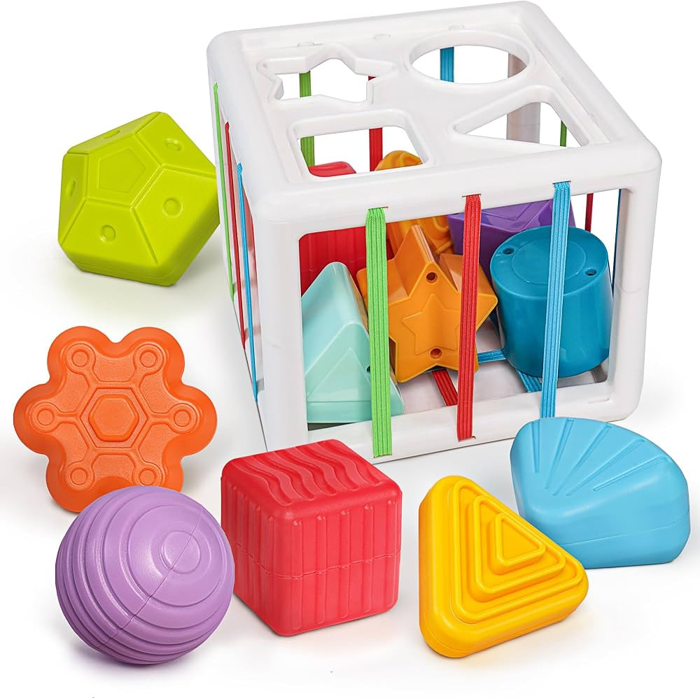 LiKee Juguetes Montessori para niños de 1 año y más, clasificador de formas,10 bloques para el... | Amazon (US)