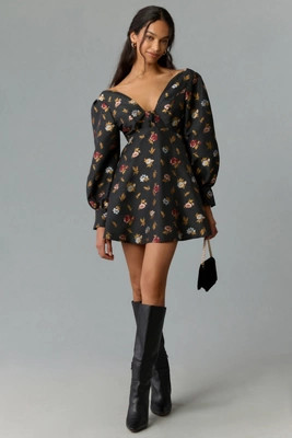 Maeve Sculpted V-Neck A-Line Mini Dress | Anthropologie (US)