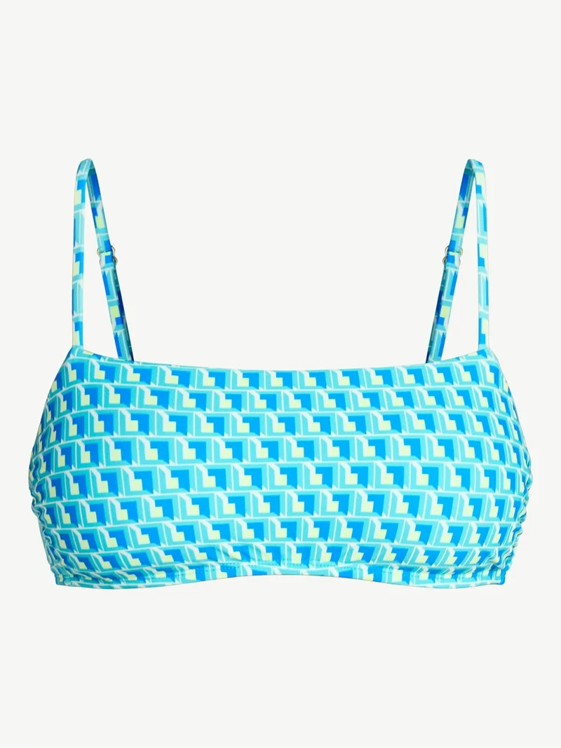Time and Tru Women's and Women's Plus Size Geo Print Bralette Top, Sizes XS-3X, Family Swim | Walmart (US)