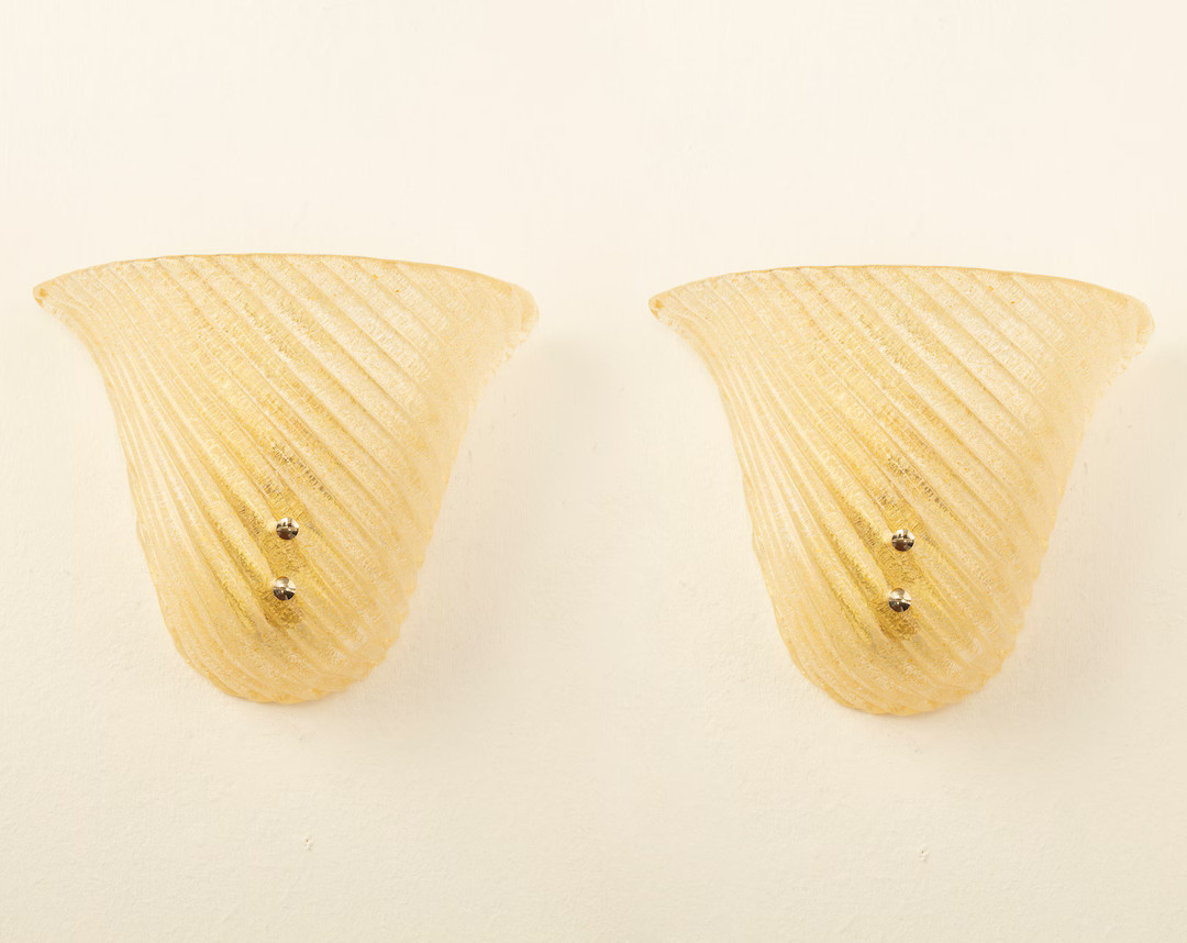 Set of 2 Amber Murano Glass Wall Lamps, Wall Lighting Made in Italy - Etsy | Etsy (US)