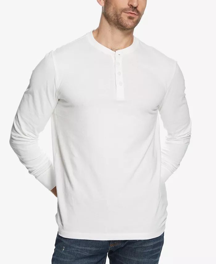 Weatherproof Vintage Men's Long Sleeve Brushed Jersey Henley T-shirt - Macy's | Macy's