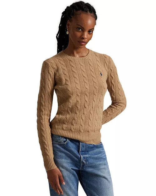 Cable Wool Cashmere Crewneck Slim Fit Sweater | Bloomingdale's (US)