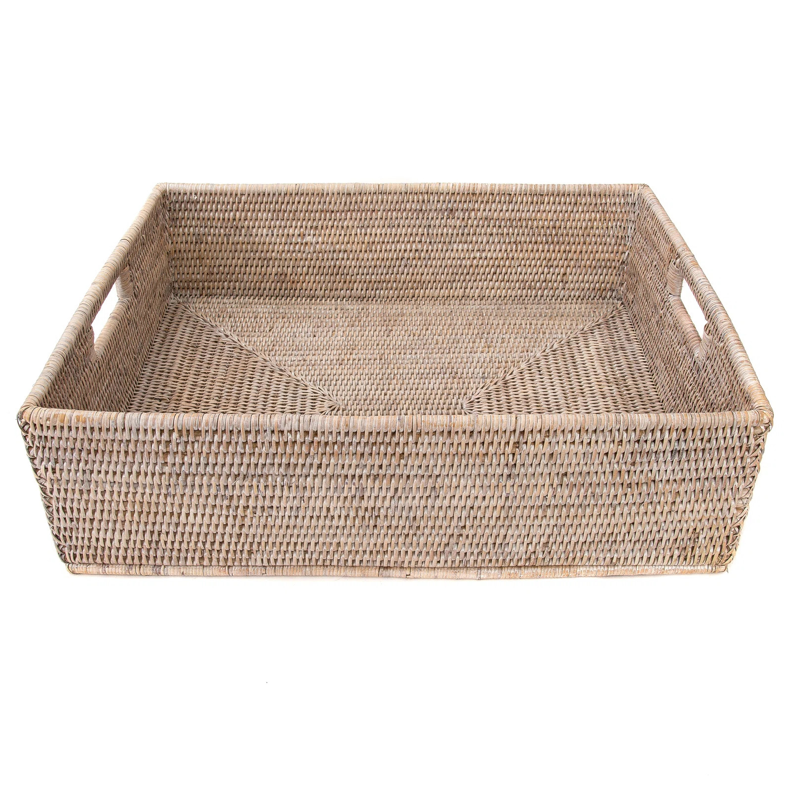 Rattan Rectangular Basket with Cutout Handles | Wayfair North America