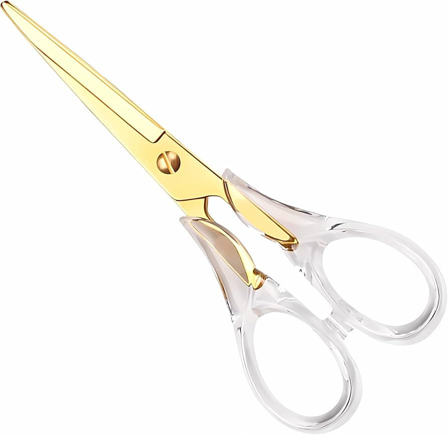 Gold Scissors 6.3 ", Craft Scissors with Stainless Steel Blade with Acrylic Clear Handle, All Pur... | Amazon (US)