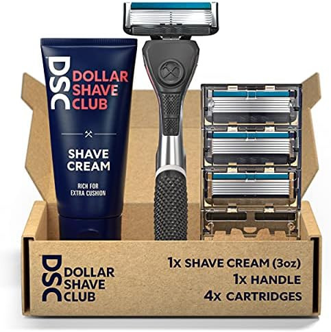 Dollar Shave Club | Diamond Grip Club Razor Handle, 6-Blade Club Razor Cartridges, Shave Cream wi... | Amazon (US)