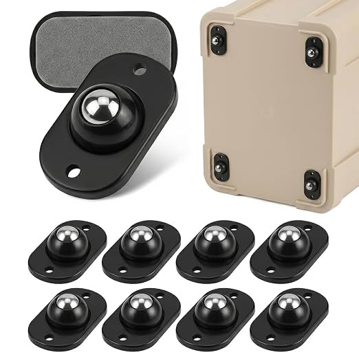 Zerobe Self Adhesive Caster Wheels: 360° Swivel Mini Wheels, Black, 8-Pack | Amazon (US)