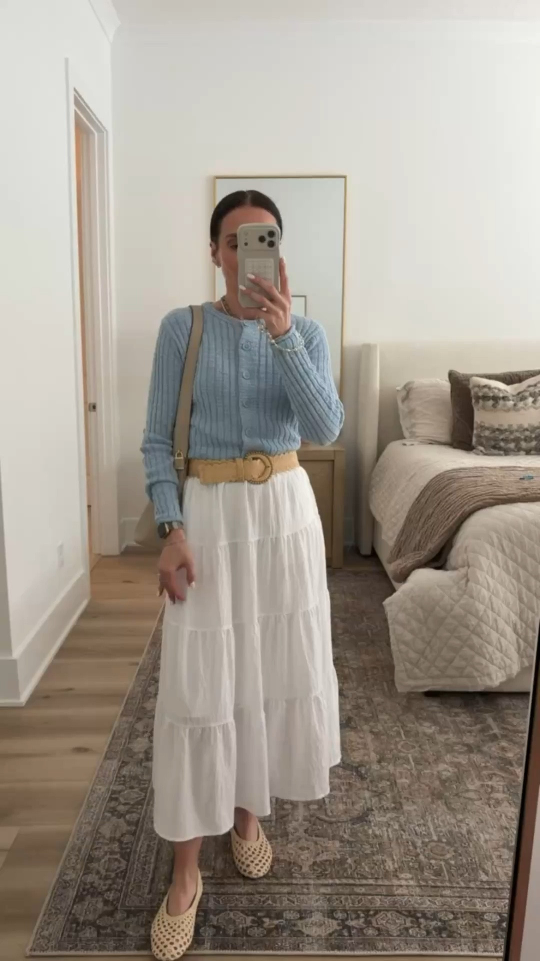 Target 30% off select women's clothing, cardigan and skirt on sale. 
Outfit with white midi skirt, target finds, icy blue cardigan, spring break, sunday brunch, annabrstyle


#LTKOver40 #LTKSaleAlert