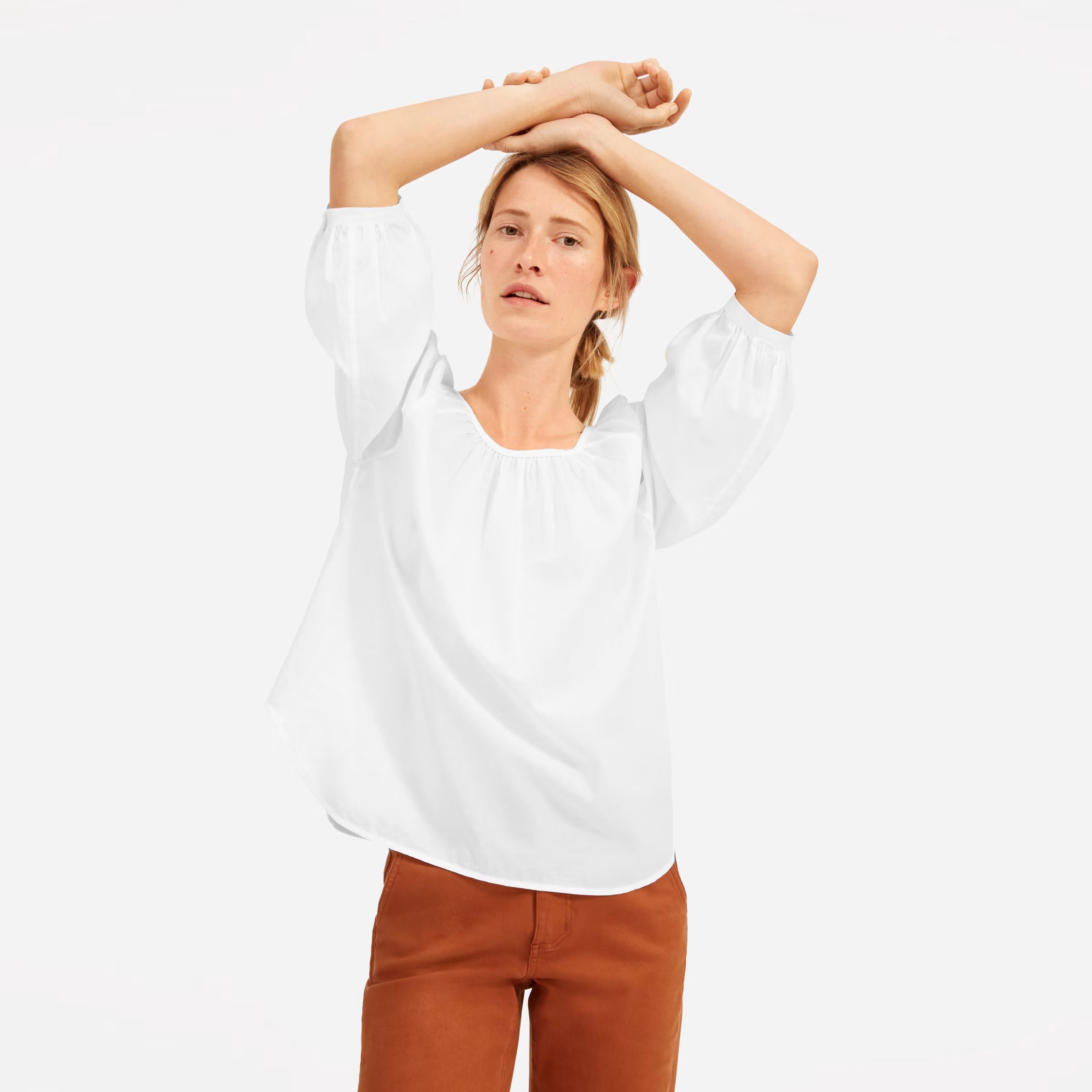 The Ruched Air Blouse — $55 | Everlane