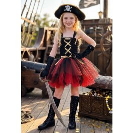 Girls' Pirate Lace-Up Tutu Dress & Hat Set for Kids for Halloween Party & Birthday Costume | Chicwish