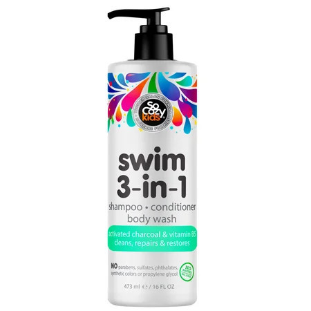 SoCozy Kids 3-in-1 Swim Shampoo + Conditioner + Body Wash, Removes Chlorine & Salt, 16 Oz | Walmart (US)