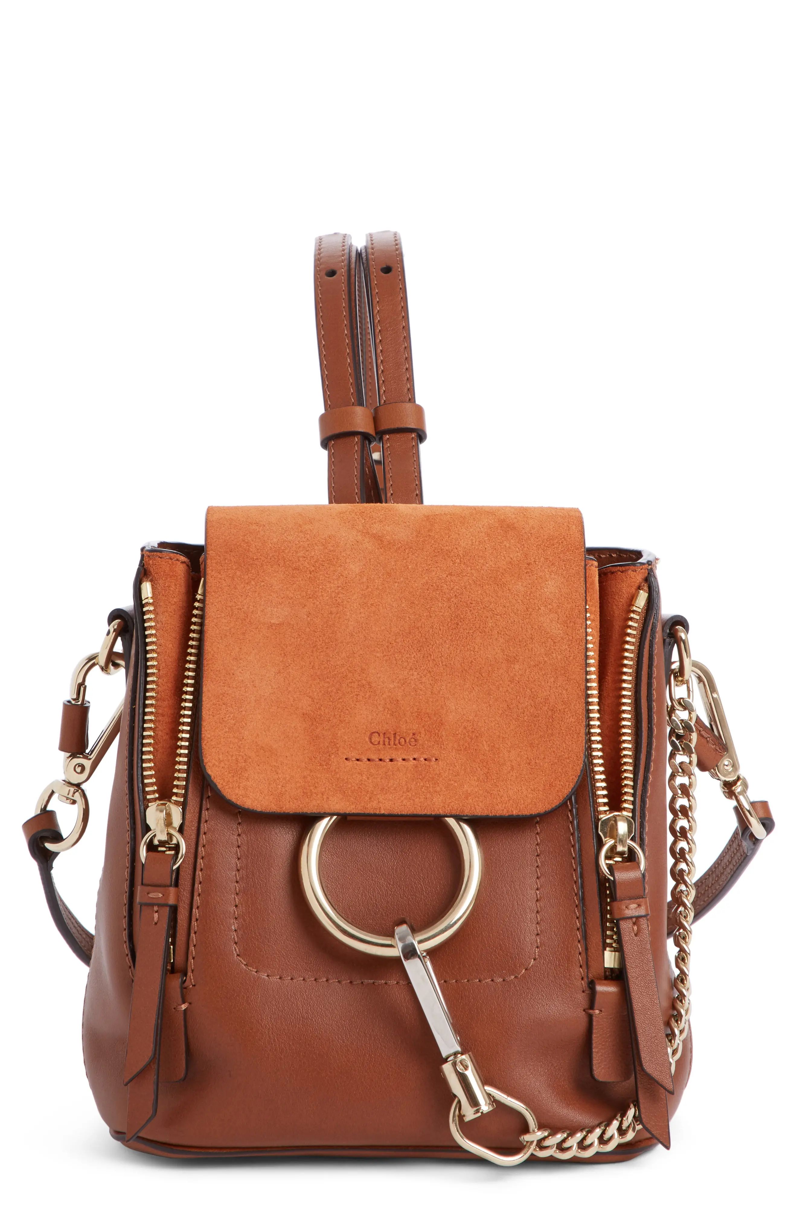 Chloé Small Faye Suede & Leather Backpack | Nordstrom