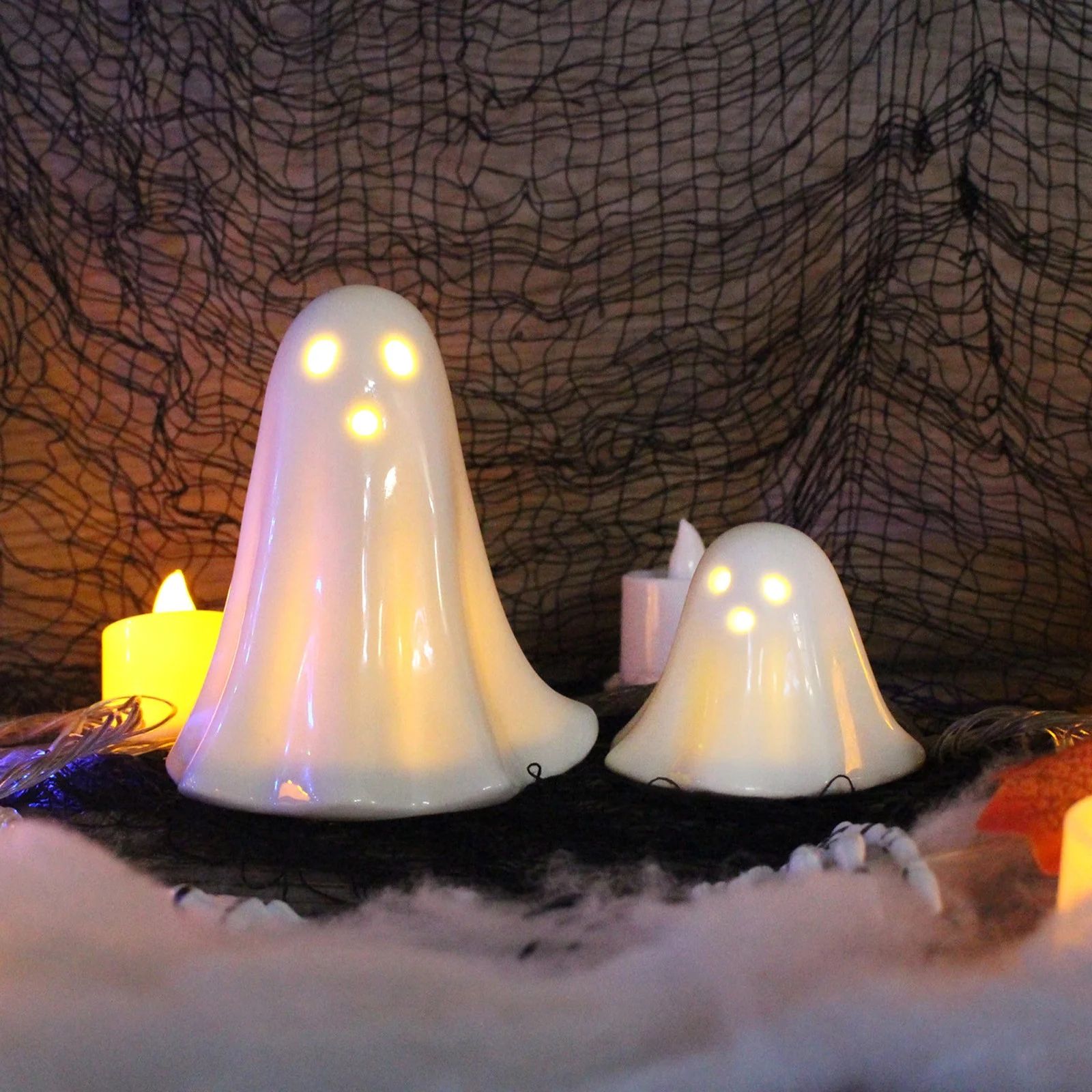 Halloween Decorations Indoor Light up Spooky Ghosts Decor,2 Sizes Ceramic Ghost Halloween Decor w... | Walmart (US)