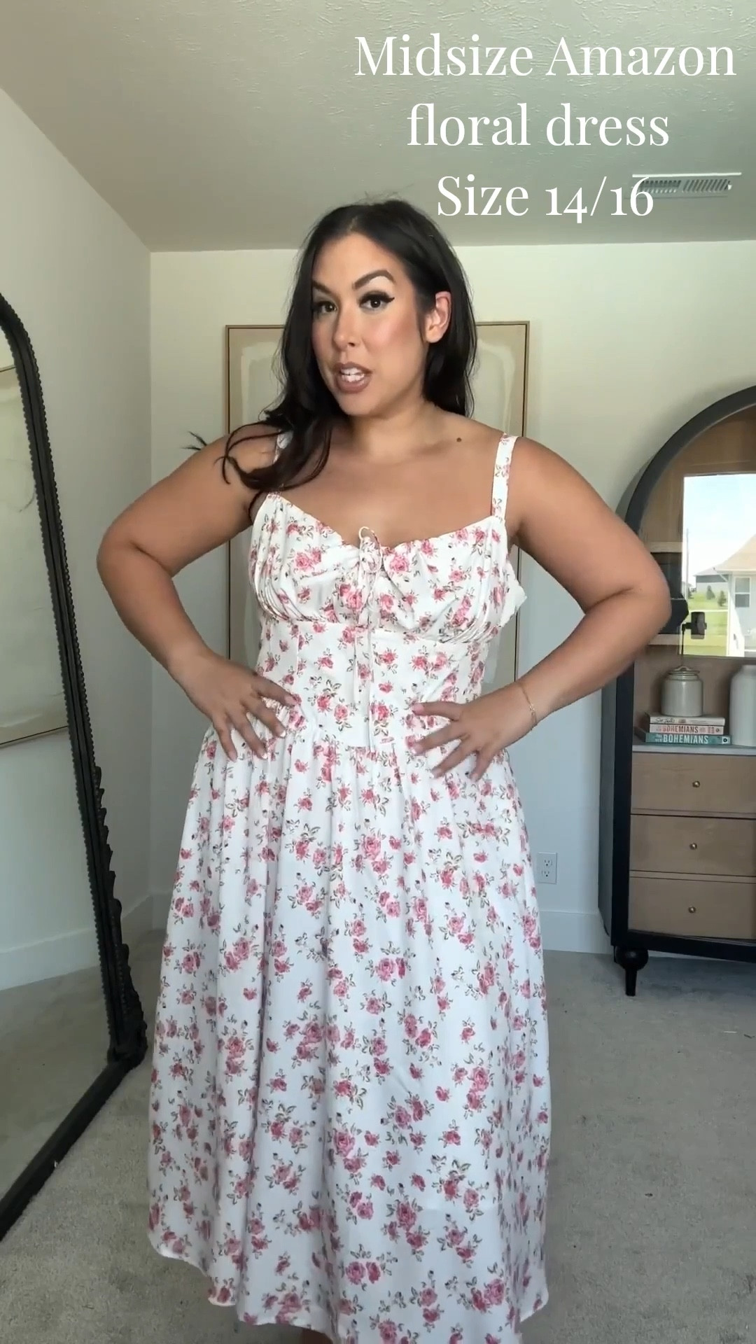 Midsize Amazon floral dress! So pretty and girly 🌸💐 This one has pockets too! - - - Amazon, Amazon fashion, spring fashion, spring style, spring outfits, midsize fashion, midsize outfits

#LTKFindsUnder50 #LTKootd #LTKSeasonal