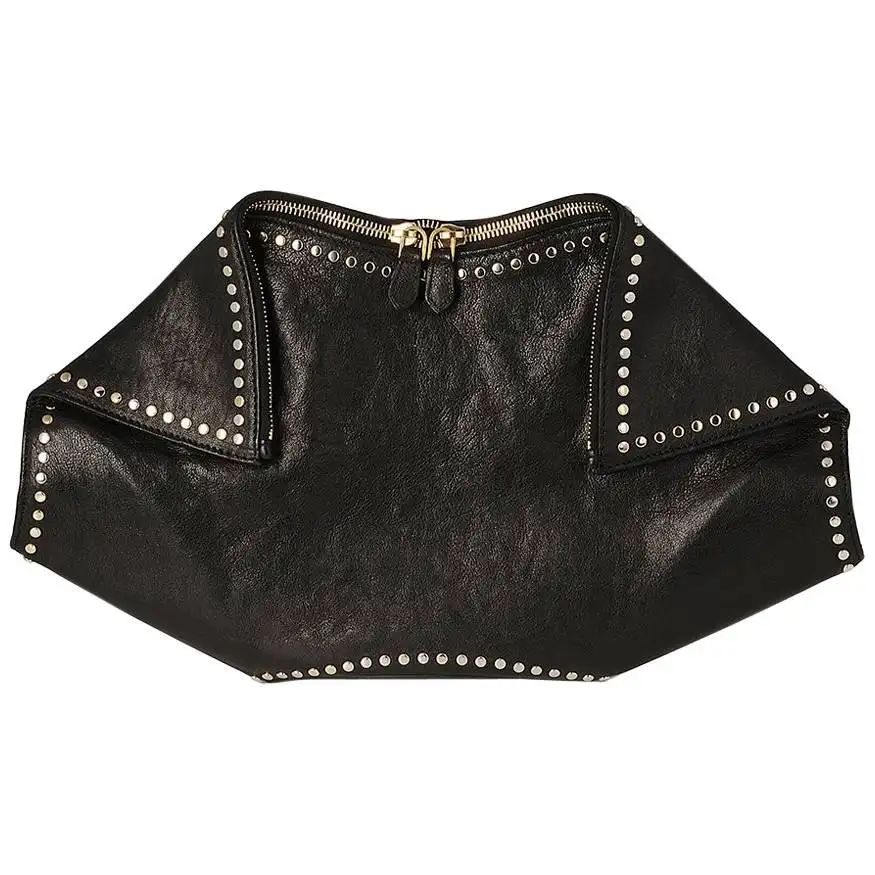 Alexander McQueen Black De Manta Clutch Bag | 1stDibs