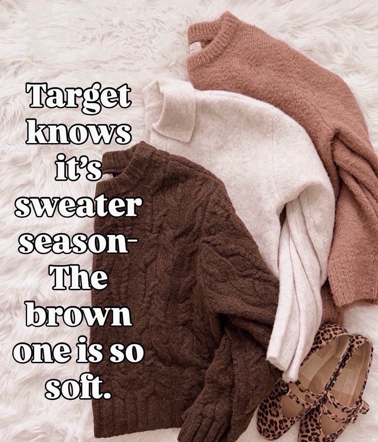 These Target sweaters are so good for winter. The brown cable knit feels way more expensive than it is and the softer neutrals mix right in with everything.

target sweaters, winter sweaters for women, neutral sweaters, cable knit sweater, soft cozy sweaters, casual winter outfits, affordable winter fashion, target fashion finds

#LTKHoliday #LTKootd #LTKOver40