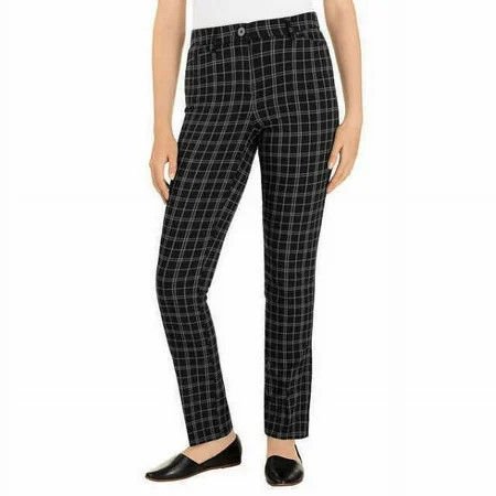 -NEW- Hilary Radley Ladies Plaid Dress Pant - Black Combo Size 12 Large -NWT- | Walmart (US)