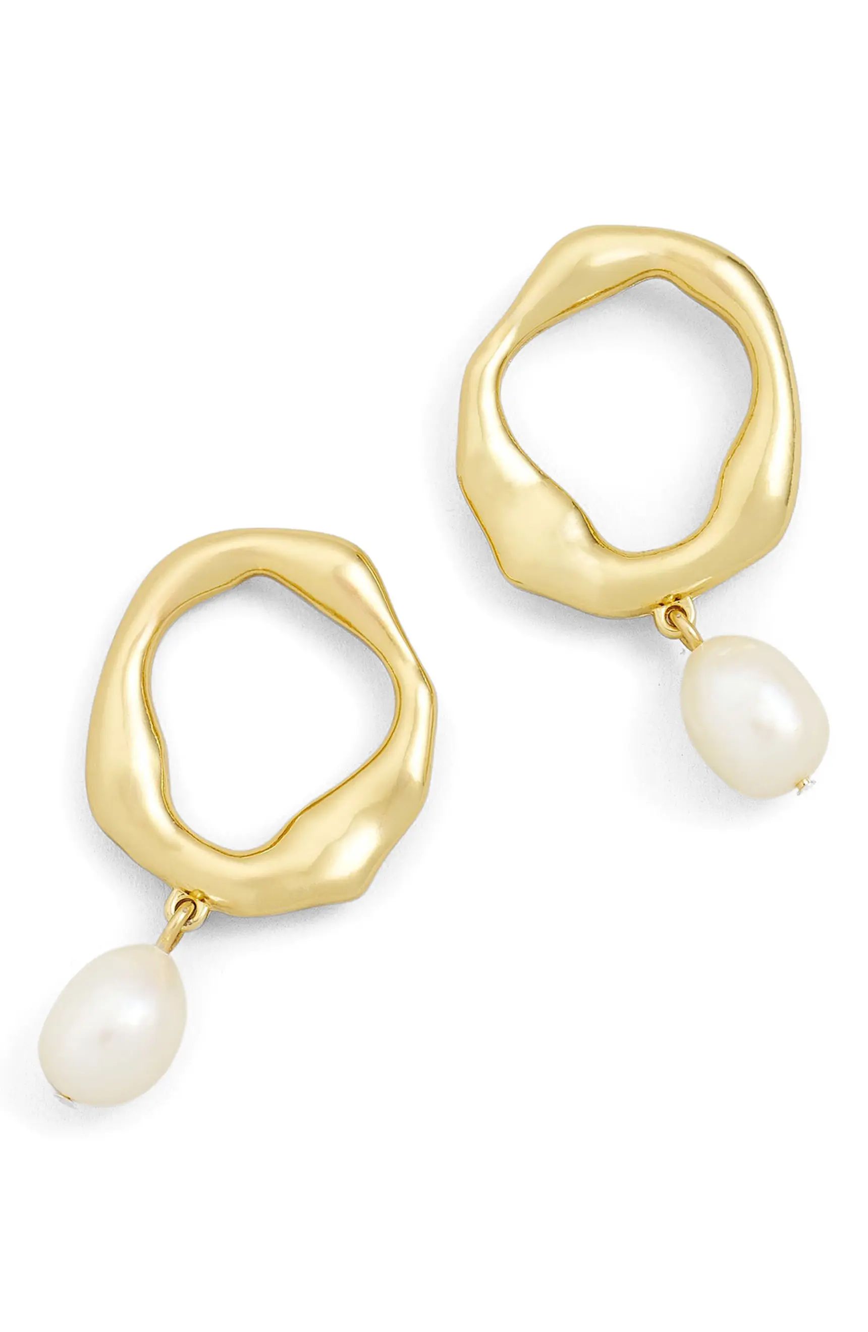Cultured Freshwater Pearl Frontal Hoop Earrings | Nordstrom