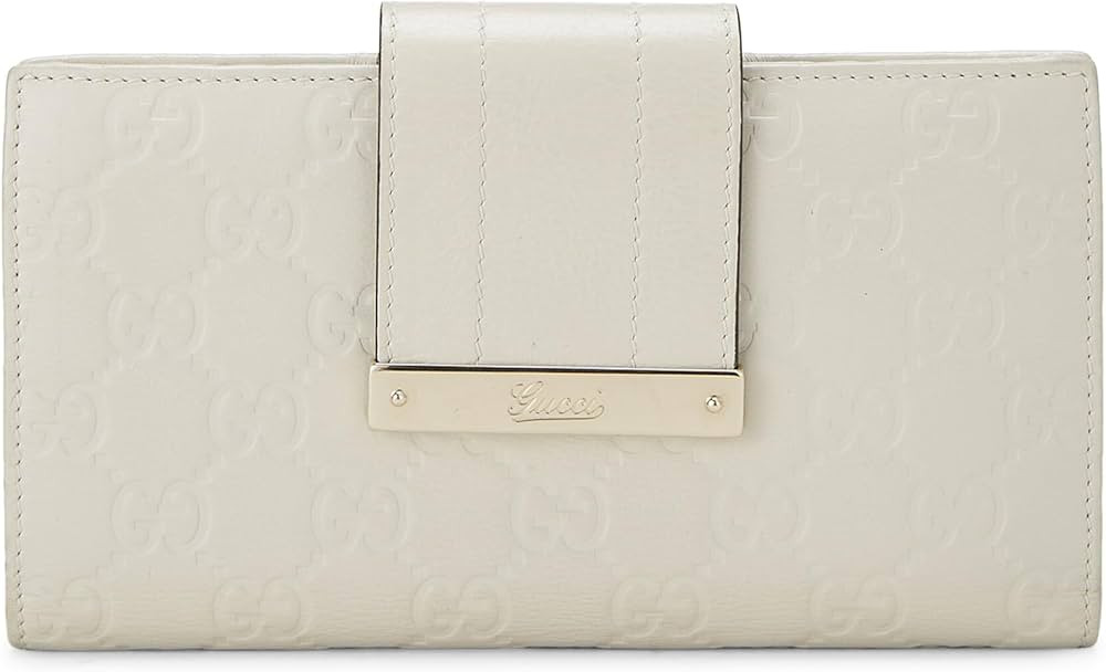 Amazon.com: Gucci, Pre-Loved White Guccissima New Ladies Continental Wallet, White : Luxury Store... | Amazon (US)