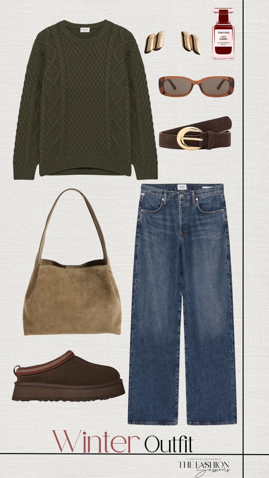 Winter Outfit | Knitted Sweater | Suede Bag | Uggs| Denim Jeans |

#LTKSeasonal