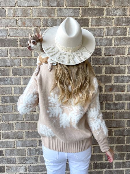 My favorite Christmas hat!

Christmas outfit, snowflake sweater, dog sweater, wide brim hat, dog clothes

#LTKstyletip #LTKSeasonal #LTKHoliday