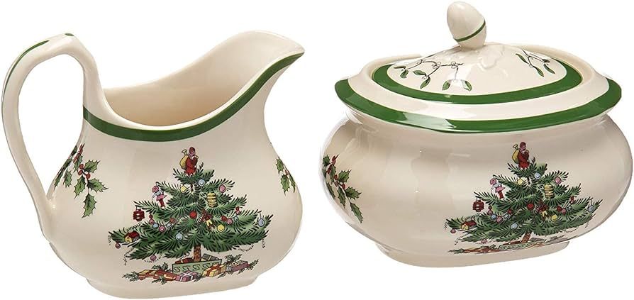 Spode Christmas Tree Collection Sugar and Creamer Set | 16 oz Sugar Bowl with lid 8 oz Creamer | ... | Amazon (US)
