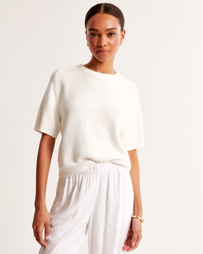 Women's The A&F Madeline Crew Sweater Tee | Women's 25% Off All Tees | Abercrombie.com | Abercrombie & Fitch (US)