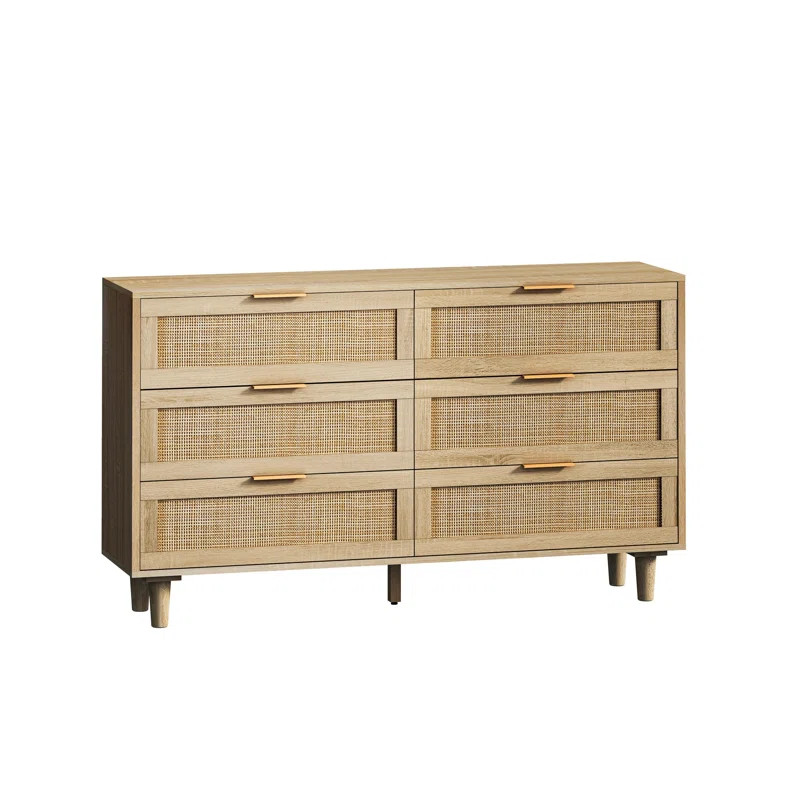 Anilu 6-Drawers Rattan Storage Cabinet Rattan Drawer | Wayfair North America